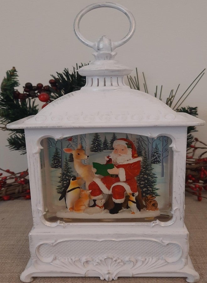 فانوس مائي مضيء من جيرسون إنترناشونال، مقاس 9 بوصات، على شكل كرة ثلجية مع بريق متلألئ متواصل - سانتا مع أصدقاء الحيوانات - Image 4